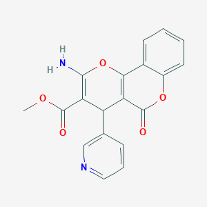 molecular formula C19H14N2O5 B459180 methyl 2-amino-5-oxo-4-pyridin-3-yl-4H-pyrano[3,2-c]chromene-3-carboxylate CAS No. 340811-24-7
