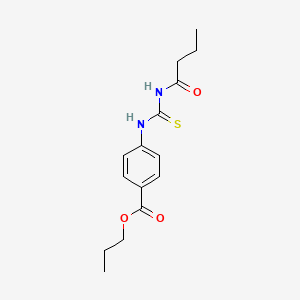 molecular formula C15H20N2O3S B4591806 4-[(丁酰氨基)碳硫酰氨基]苯甲酸丙酯 