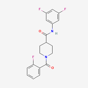 molecular formula C19H17F3N2O2 B4591829 N-(3,5-二氟苯基)-1-(2-氟苯甲酰基)-4-哌啶甲酰胺 