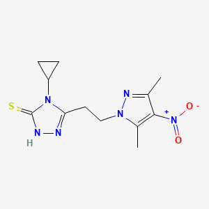 molecular formula C12H16N6O2S B4591830 4-环丙基-5-[2-(3,5-二甲基-4-硝基-1H-吡唑-1-基)乙基]-4H-1,2,4-三唑-3-硫醇 