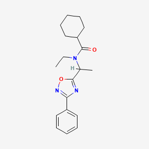 molecular formula C19H25N3O2 B4591831 N-乙基-N-[1-(3-苯基-1,2,4-恶二唑-5-基)乙基]环己烷甲酰胺 