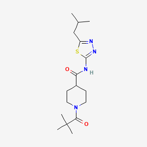 1-(2,2-dimethylpropanoyl)-N-[5-(2-methylpropyl)-1,3,4-thiadiazol-2-yl]piperidine-4-carboxamide