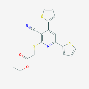 molecular formula C19H16N2O2S3 B459186 1-Methylethyl [(3-cyano-4,6-dithien-2-ylpyridin-2-yl)sulfanyl]acetate CAS No. 445265-55-4