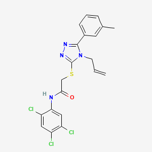 molecular formula C20H17Cl3N4OS B4591864 2-{[5-(3-methylphenyl)-4-(prop-2-en-1-yl)-4H-1,2,4-triazol-3-yl]sulfanyl}-N-(2,4,5-trichlorophenyl)acetamide 