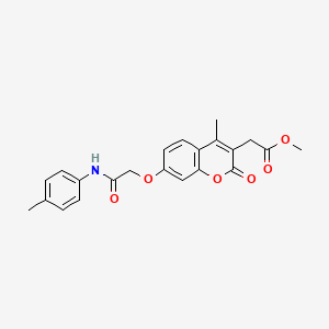 molecular formula C22H21NO6 B4591870 METHYL 2-(4-METHYL-7-{[(4-METHYLPHENYL)CARBAMOYL]METHOXY}-2-OXO-2H-CHROMEN-3-YL)ACETATE 