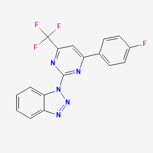 molecular formula C17H9F4N5 B4591884 1-[4-(4-氟苯基)-6-(三氟甲基)-2-嘧啶基]-1H-1,2,3-苯并三唑 