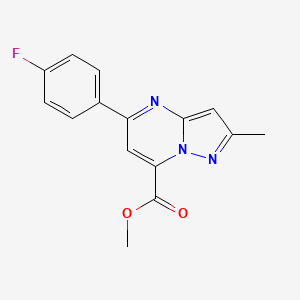 molecular formula C15H12FN3O2 B4591892 methyl 5-(4-fluorophenyl)-2-methylpyrazolo[1,5-a]pyrimidine-7-carboxylate 