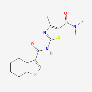 molecular formula C16H19N3O2S2 B4591915 N,N,4-trimethyl-2-[(4,5,6,7-tetrahydro-1-benzothiophen-3-ylcarbonyl)amino]-1,3-thiazole-5-carboxamide 