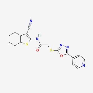 N-(3-cyano-4,5,6,7-tetrahydro-1-benzothiophen-2-yl)-2-{[5-(pyridin-4-yl)-1,3,4-oxadiazol-2-yl]sulfanyl}acetamide