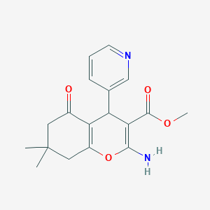 molecular formula C18H20N2O4 B459195 methyl 2-amino-7,7-dimethyl-5-oxo-4-pyridin-3-yl-6,8-dihydro-4H-chromene-3-carboxylate CAS No. 303953-36-8