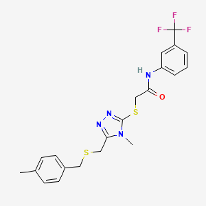 molecular formula C21H21F3N4OS2 B4591955 2-[(4-甲基-5-{[(4-甲基苄基)硫代]甲基}-4H-1,2,4-三唑-3-基)硫代]-N-[3-(三氟甲基)苯基]乙酰胺 