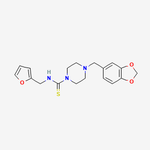 molecular formula C18H21N3O3S B4591981 4-(1,3-benzodioxol-5-ylmethyl)-N-(2-furylmethyl)-1-piperazinecarbothioamide 