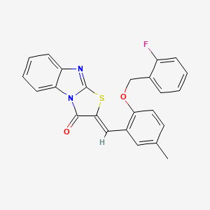 molecular formula C24H17FN2O2S B4592003 2-{2-[(2-fluorobenzyl)oxy]-5-methylbenzylidene}[1,3]thiazolo[3,2-a]benzimidazol-3(2H)-one 