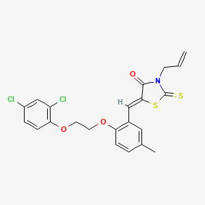 molecular formula C22H19Cl2NO3S2 B4592010 3-烯丙基-5-{2-[2-(2,4-二氯苯氧基)乙氧基]-5-甲基苄叉}-2-硫代-1,3-噻唑烷-4-酮 