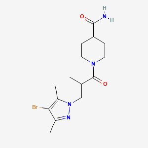 1-[3-(4-bromo-3,5-dimethyl-1H-pyrazol-1-yl)-2-methylpropanoyl]-4-piperidinecarboxamide