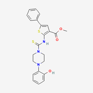 molecular formula C23H23N3O3S2 B4592048 2-({[4-(2-羟基苯基)-1-哌嗪基]碳硫酰}氨基)-5-苯基-3-噻吩甲酸甲酯 