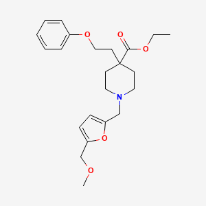 molecular formula C23H31NO5 B4592056 1-{[5-(甲氧基甲基)-2-呋喃基]甲基}-4-(2-苯氧基乙基)-4-哌啶甲酸乙酯 