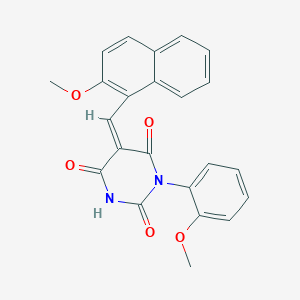 molecular formula C23H18N2O5 B4592088 (5Z)-5-[(2-methoxynaphthalen-1-yl)methylidene]-1-(2-methoxyphenyl)-1,3-diazinane-2,4,6-trione 