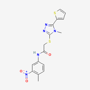 N-(4-methyl-3-nitrophenyl)-2-{[4-methyl-5-(2-thienyl)-4H-1,2,4-triazol-3-yl]thio}acetamide