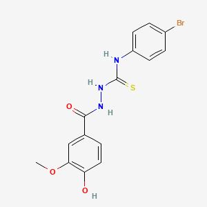 molecular formula C15H14BrN3O3S B4592132 N-(4-溴苯基)-2-(4-羟基-3-甲氧基苯甲酰)肼硫代酰胺 