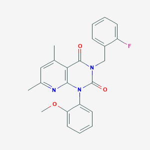 molecular formula C23H20FN3O3 B4592152 3-(2-氟苄基)-1-(2-甲氧基苯基)-5,7-二甲基吡啶并[2,3-d]嘧啶-2,4(1H,3H)-二酮 