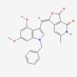 molecular formula C26H22N2O5 B4592154 (1E)-1-[(1-BENZYL-4,6-DIMETHOXY-1H-INDOL-3-YL)METHYLIDENE]-6-METHYL-1H,3H,4H,5H-FURO[3,4-C]PYRIDINE-3,4-DIONE 