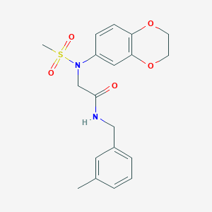 molecular formula C19H22N2O5S B4592160 N~2~-(2,3-二氢-1,4-苯并二氧杂环-6-基)-N~1~-(3-甲基苄基)-N~2~-(甲磺酰基)甘氨酰胺 