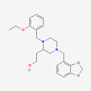 molecular formula C23H30N2O4 B4592164 2-[4-(1,3-benzodioxol-4-ylmethyl)-1-(2-ethoxybenzyl)-2-piperazinyl]ethanol 