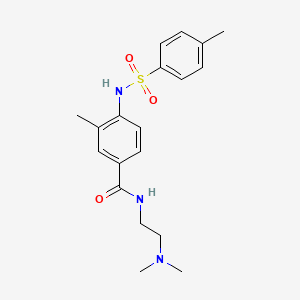 molecular formula C19H25N3O3S B4592170 N-[2-(dimethylamino)ethyl]-3-methyl-4-{[(4-methylphenyl)sulfonyl]amino}benzamide 