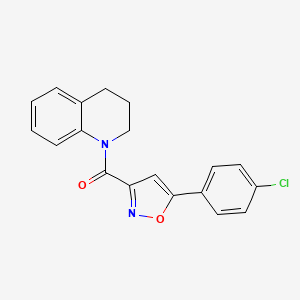 molecular formula C19H15ClN2O2 B4592185 1-{[5-(4-chlorophenyl)-3-isoxazolyl]carbonyl}-1,2,3,4-tetrahydroquinoline 