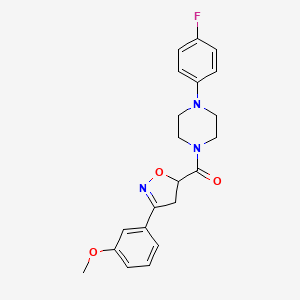 [4-(4-Fluorophenyl)piperazin-1-yl][3-(3-methoxyphenyl)-4,5-dihydro-1,2-oxazol-5-yl]methanone