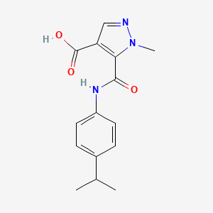 1-Methyl-5-[(4-propan-2-ylphenyl)carbamoyl]pyrazole-4-carboxylic acid