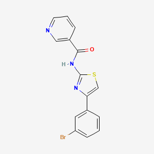 molecular formula C15H10BrN3OS B4592225 N-[4-(3-溴苯基)-1,3-噻唑-2-基]烟酰胺 