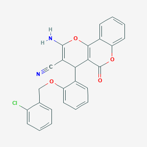 2-amino-4-{2-[(2-chlorobenzyl)oxy]phenyl}-5-oxo-4H,5H-pyrano[3,2-c]chromene-3-carbonitrile