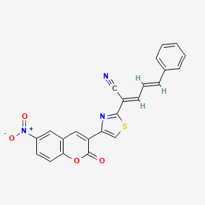 2-[4-(6-nitro-2-oxo-2H-chromen-3-yl)-1,3-thiazol-2-yl]-5-phenyl-2,4-pentadienenitrile