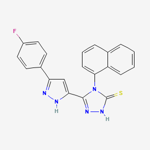 molecular formula C21H14FN5S B4592281 5-[3-(4-fluorophenyl)-1H-pyrazol-5-yl]-4-(1-naphthyl)-4H-1,2,4-triazole-3-thiol 