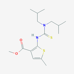 molecular formula C16H26N2O2S2 B4592320 methyl 2-{[(diisobutylamino)carbonothioyl]amino}-5-methyl-3-thiophenecarboxylate 