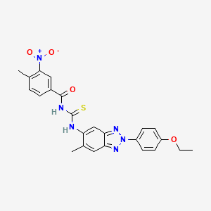 molecular formula C24H22N6O4S B4592328 N-({[2-(4-乙氧基苯基)-6-甲基-2H-1,2,3-苯并三唑-5-基]氨基}碳硫酰)-4-甲基-3-硝基苯甲酰胺 