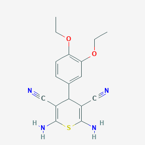 molecular formula C17H18N4O2S B459236 2,6-diamino-4-(3,4-diethoxyphenyl)-4H-thiopyran-3,5-dicarbonitrile CAS No. 330829-11-3