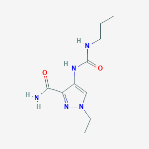 molecular formula C10H17N5O2 B4592372 1-ethyl-4-{[(propylamino)carbonyl]amino}-1H-pyrazole-3-carboxamide 