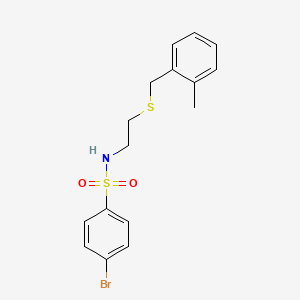 molecular formula C16H18BrNO2S2 B4592379 4-bromo-N-{2-[(2-methylbenzyl)thio]ethyl}benzenesulfonamide 