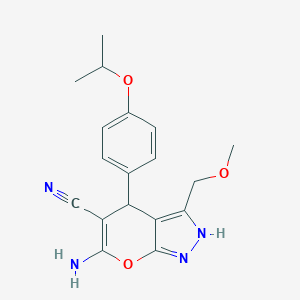 6-Amino-4-(4-isopropoxyphenyl)-3-(methoxymethyl)-2,4-dihydropyrano[2,3-c]pyrazole-5-carbonitrile