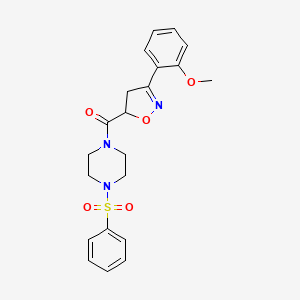 [3-(2-METHOXYPHENYL)-4,5-DIHYDRO-5-ISOXAZOLYL][4-(PHENYLSULFONYL)PIPERAZINO]METHANONE