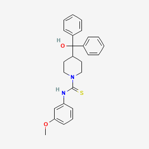 molecular formula C26H28N2O2S B4592428 4-[羟基（二苯基）甲基]-N-(3-甲氧基苯基)-1-哌啶甲硫酰胺 