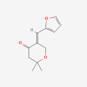 molecular formula C12H14O3 B4592435 5-(2-呋喃甲亚甲基)-2,2-二甲基四氢-4H-吡喃-4-酮 