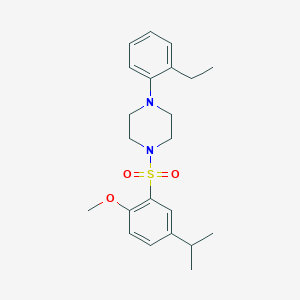 molecular formula C22H30N2O3S B4592451 1-(2-ethylphenyl)-4-[(5-isopropyl-2-methoxyphenyl)sulfonyl]piperazine 