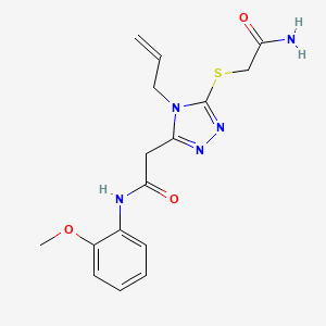 2-{5-[(2-amino-2-oxoethyl)sulfanyl]-4-(prop-2-en-1-yl)-4H-1,2,4-triazol-3-yl}-N-(2-methoxyphenyl)acetamide