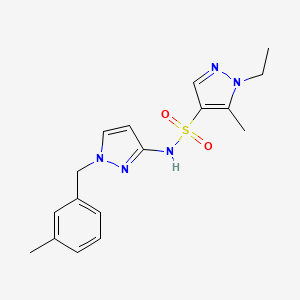 molecular formula C17H21N5O2S B4592473 1-乙基-5-甲基-N-[1-(3-甲基苄基)-1H-吡唑-3-基]-1H-吡唑-4-磺酰胺 