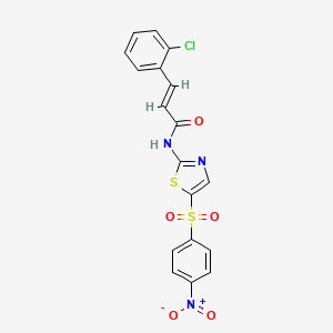 molecular formula C18H12ClN3O5S2 B4592481 (2E)-3-(2-CHLOROPHENYL)-N-[5-(4-NITROBENZENESULFONYL)-1,3-THIAZOL-2-YL]PROP-2-ENAMIDE 