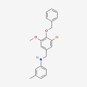 molecular formula C22H22BrNO2 B4592488 N-[4-(苯甲氧基)-3-溴-5-甲氧基苄基]-3-甲基苯胺 